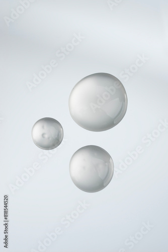 Serum oil sample swatch round shape texture isolated on white background. cosmetic Hyaluronic acid retinol collagen science lab product