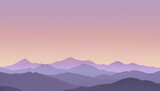 A mountain range at sunrise with gradients of peac