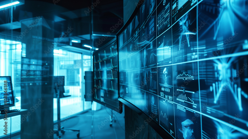 Surveillance Monitors in Security Control Room