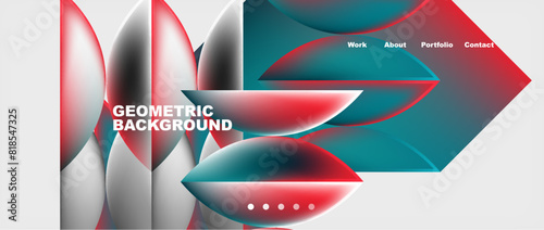 Colorful gradients with abstract geometric shapes. Vector Illustration For Wallpaper, Banner, Background, Card, Book Illustration, landing page