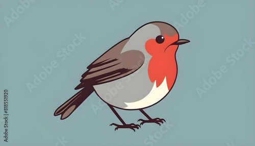 A cute icon of a robin with a red breast upscaled_2 © Mimi