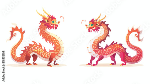 Chinese oriental dragon. Eastern Asian monster China