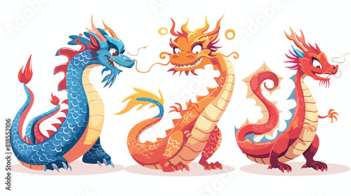 Chinese oriental dragon. Eastern Asian monster China © Fareeha