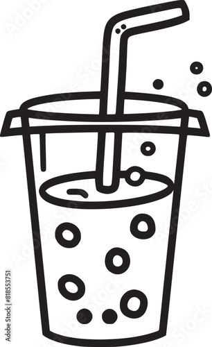Milk drink cocktail icon outline vector. Soy food. Vegan product