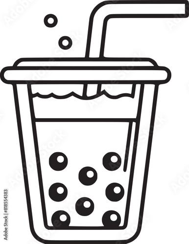Milk drink cocktail icon outline vector. Soy food. Vegan product