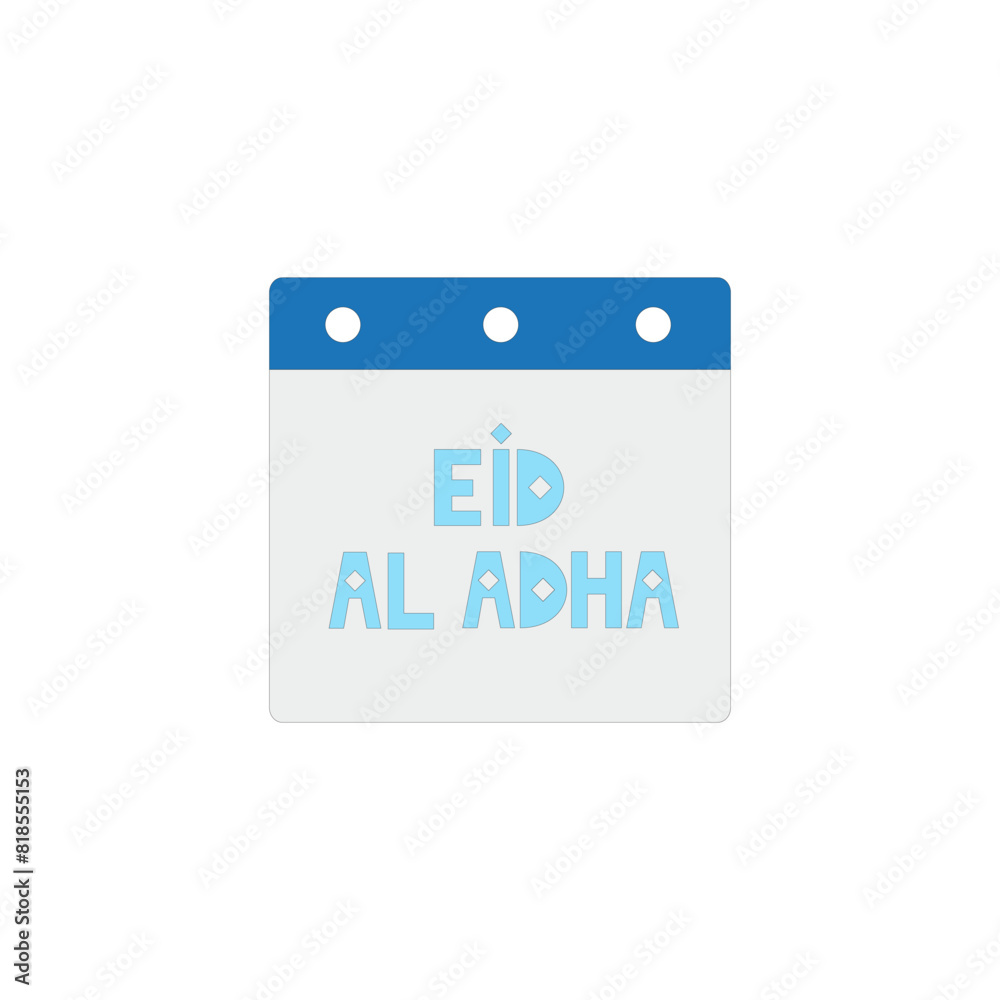 Eid Al Adha calendar on white background. Vector illustration Eid Al Adha calendar on white background. Vector illustration