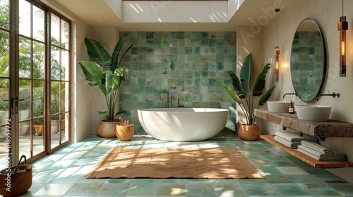 Clean and minimalistic Mexican ceramic tiles in soft colors