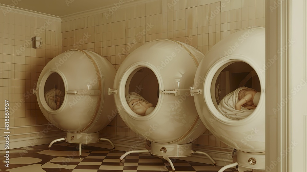 Cryogenic sleep pods for surgical recovery, accelerating healing processes with controlled