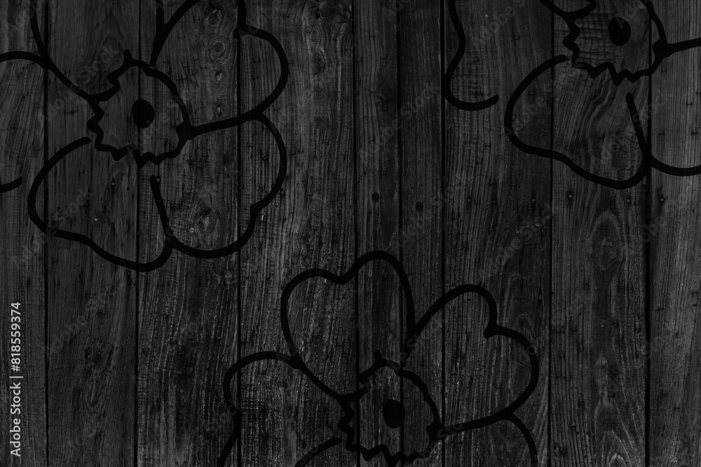 Simple soft wood grain black abstract irregular lines flower Simple soft wood grain black abstract irregular lines flower