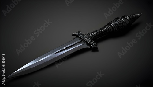 A sleek obsidian dagger its edge as sharp as a se upscaled_3