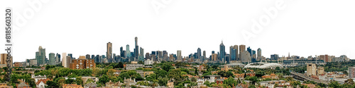 Cutout of a city skyline of Melbourne, Australia isolated png
