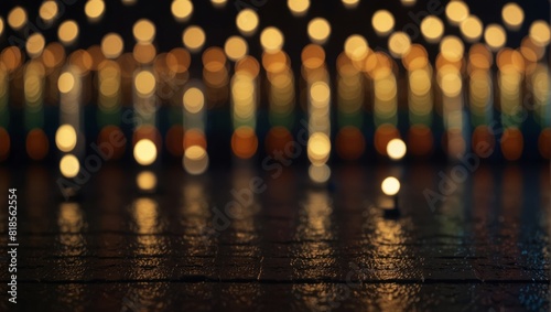 A close up of a colorful light show on the floor,.