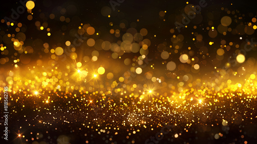glitter lights background for your design, Golden glitter background with stars, Blurred Yellow Lights on Black Background - Abstract Light Photography, golden glitter texture Colorfull Blurred   © Saba
