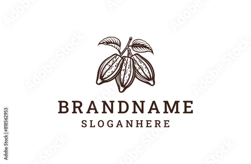 Cacao logo style icon design template flat vector