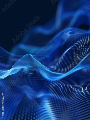 Abstract blue technology wave design, digital network background