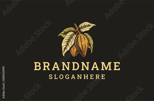 Cacao logo style icon design template flat vector