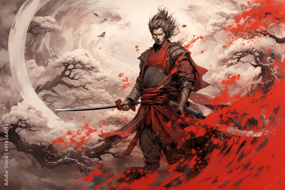 A samurai living in a mysterious and fantastic world.