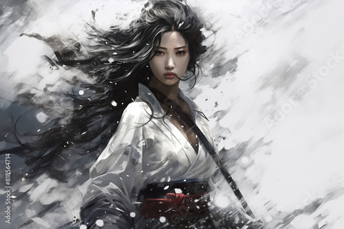A samurai living in a mysterious and fantastic world.