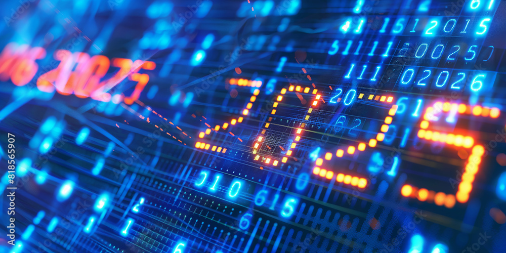 Fototapeta premium Hintergrundmotiv für das Jahr 2025 als Digital Space Design