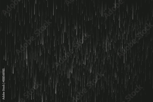 Rain on black. Vector rain texture. Abstract vector background