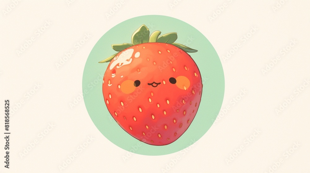 Obraz premium 可愛い苺、キャラクターアイコン4