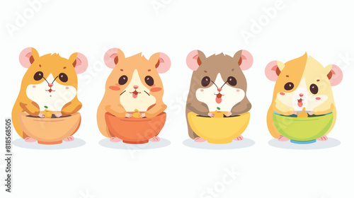 Educational Four of hamster and English prepositions