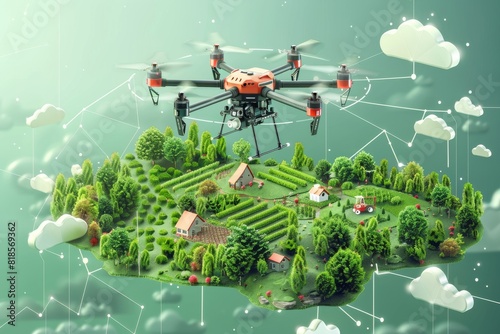Digital drone technology for precision agriculture, aerial monitoring of soil health in vegetable plots, smart crop spraying, efficient management, and data collection