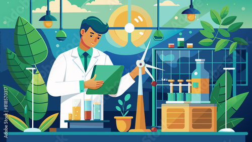 Modern Biologist Conducting Ecology Research in Laboratory