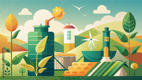 Eco-Friendly Energy Solutions in a Sustainable Green Landscape