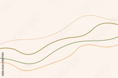 Simple soft brown and color abstract irregular line art photo