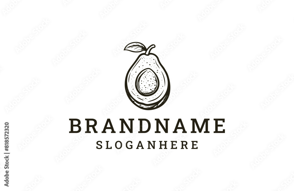 Avocado logo style icon design template flat vector Avocado logo style icon design template flat vector