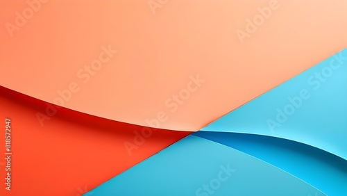abstract art featuring simple geometric shapes in minimalistic light blue and orange hues