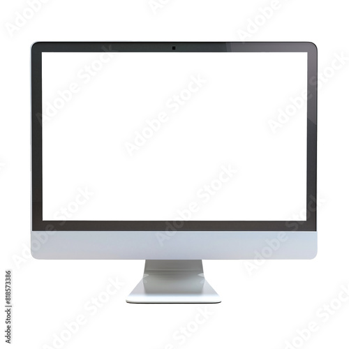 3D rendering of iMac with black screen transparent background AI generated
