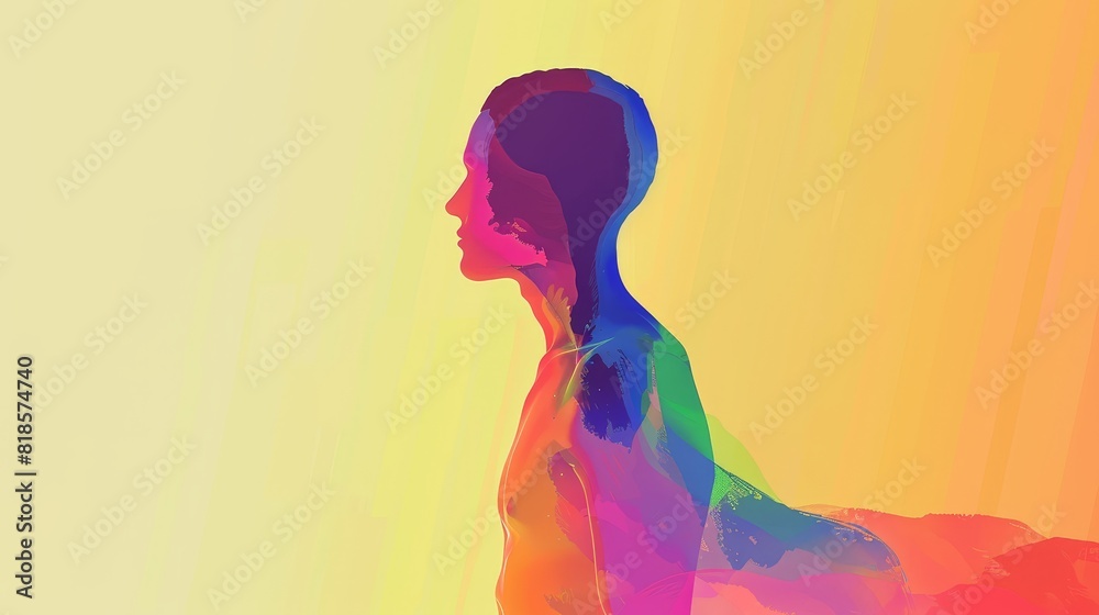 Rainbow Diversity - Abstract Human Figure Symbolizing Unity and Inclusion Rainbow Diversity - Abstract Human Figure Symbolizing Unity and Inclusion