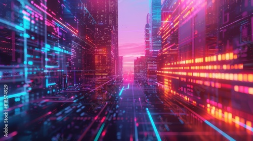 Neon Dreams of Inclusivity  Cyberpunk Cityscape with Rainbow Holograms