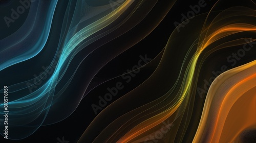 Dynamic abstract wave background with radiant gold lights