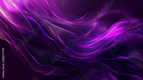 Wallpaper Mural Ethereal Purple Waves - A Mesmerizing Dance of Light and Shadow Torontodigital.ca