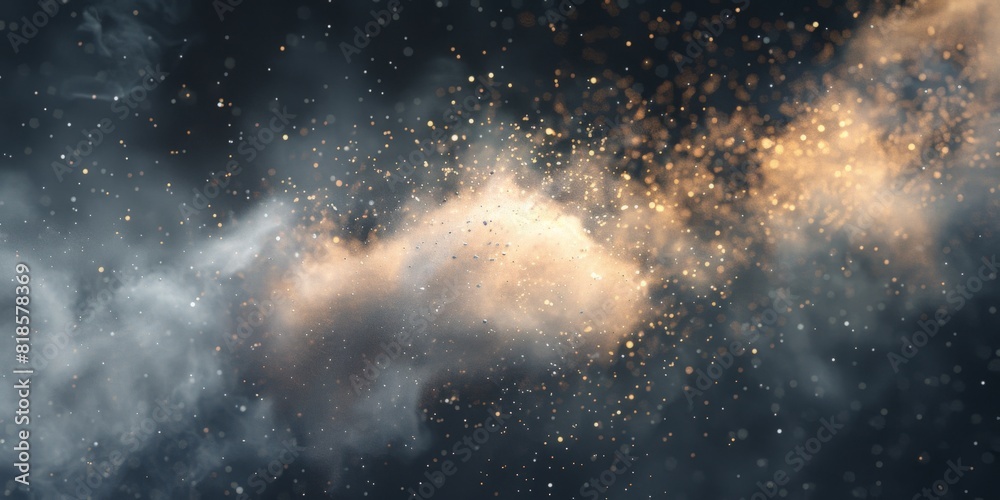 Starry night sky with dust and debris in a blurry view. Astronomical scene concept Starry night sky with dust and debris in a blurry view. Astronomical scene concept