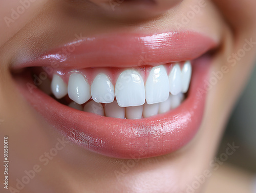 Beautiful female white teeth smile   for dental clinic advertasing