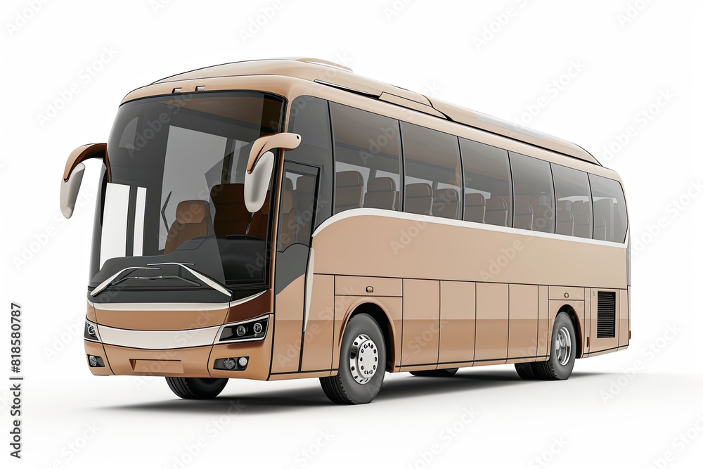Tour bus isolated on a white background, ready to transport travelers to their destinations Tour bus isolated on a white background, ready to transport travelers to their destinations