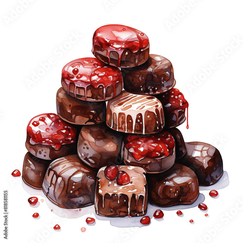 Photos Chocolate candies velentines isolated on transparent background AI generated