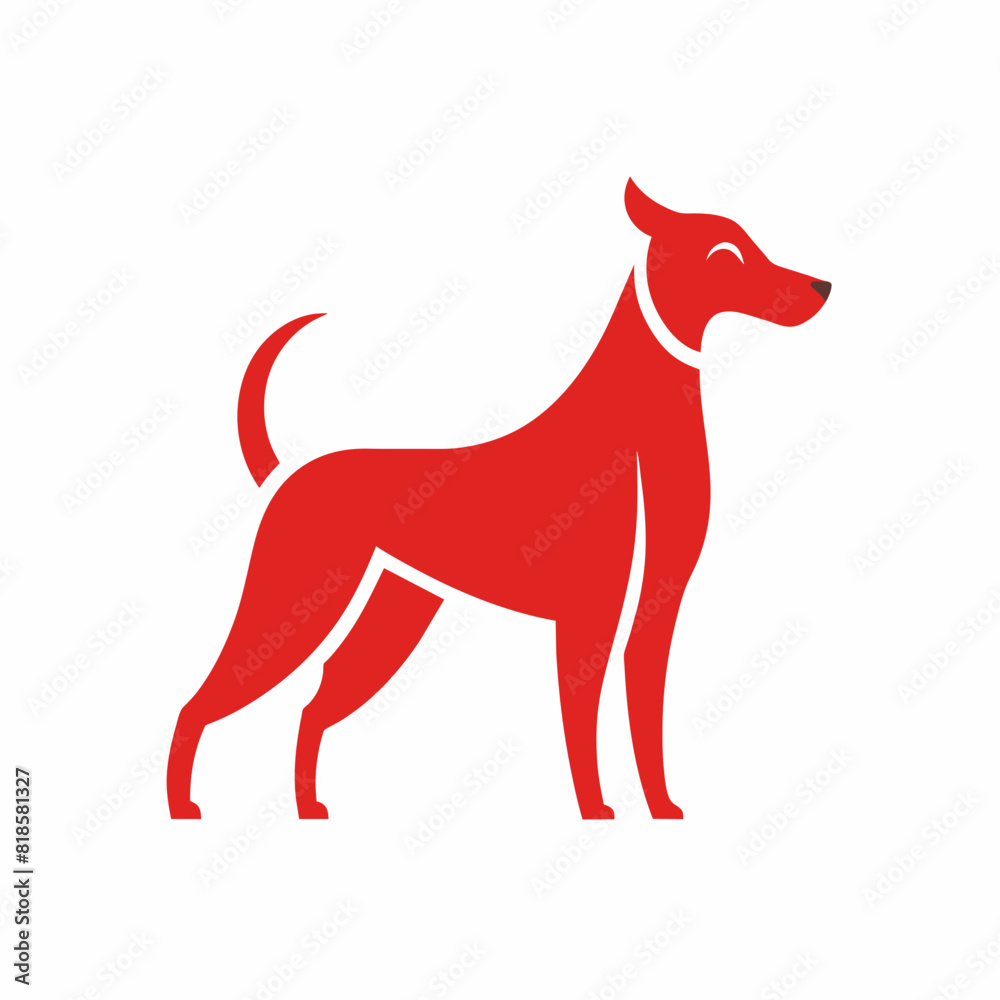 Obraz premium illustration of a red dog logo design icon vector art