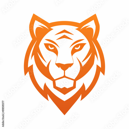 tiger head logo design vector art illustration