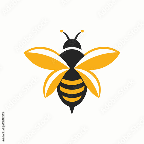 Honey Bee logo icon vector art illustration © bizboxdesigner