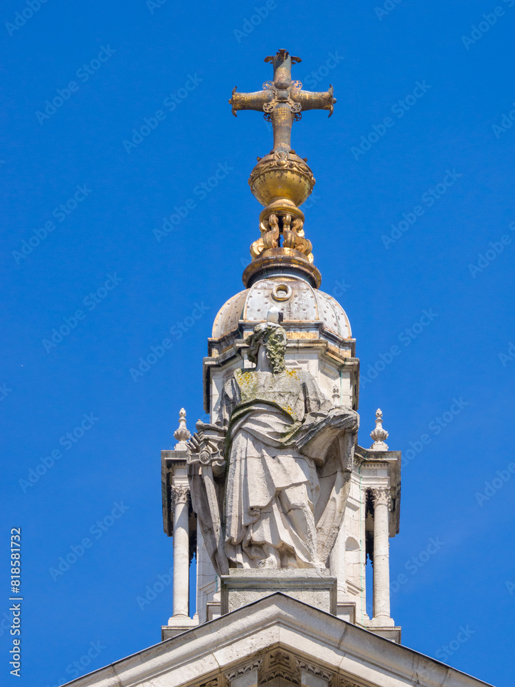 Sculptures on the exterior of St Paul's Cathedral (London, England, United Kingdom)