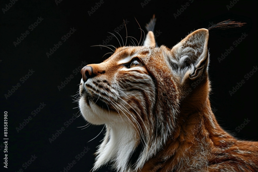 Obraz premium a close up of a cat's face with a black background
