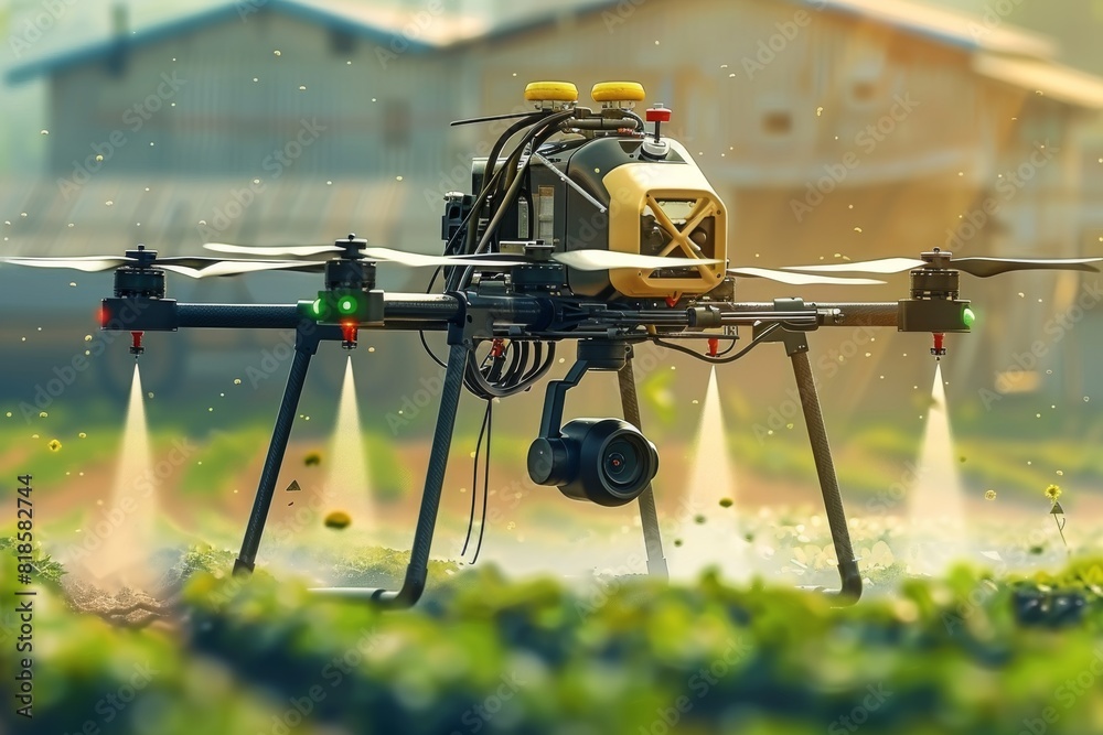 Efficient farm operations with smart agriculture drones for precision farming and automated crop analysis using drone technology and agritech illustrations Efficient farm operations with smart agriculture drones for precision farming and automated crop analysis using drone technology and agritech illustrations