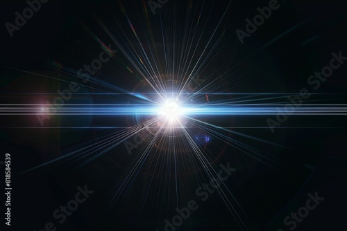 Abstract blurred colorful lens flare bokeh on black