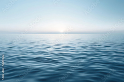 Wallpaper Mural A minimalist abstract of a calm sea at dawn, with a horizon barely distinguishable from the sea. Subtle gradients from dark blue to light gray create a tranquil mood. Torontodigital.ca