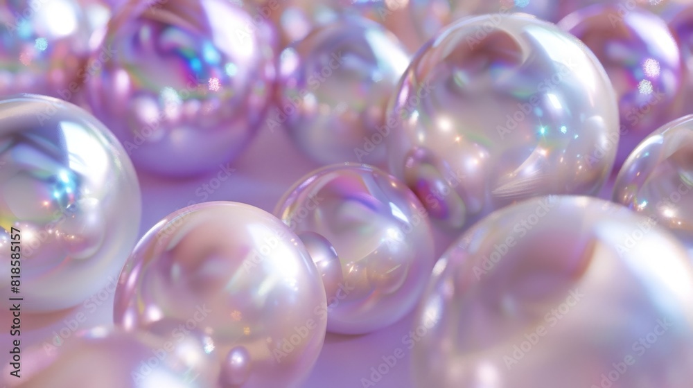 Elegant pink pearls arranged on satin cloth. Feminine beauty and fashion Elegant pink pearls arranged on satin cloth. Feminine beauty and fashion